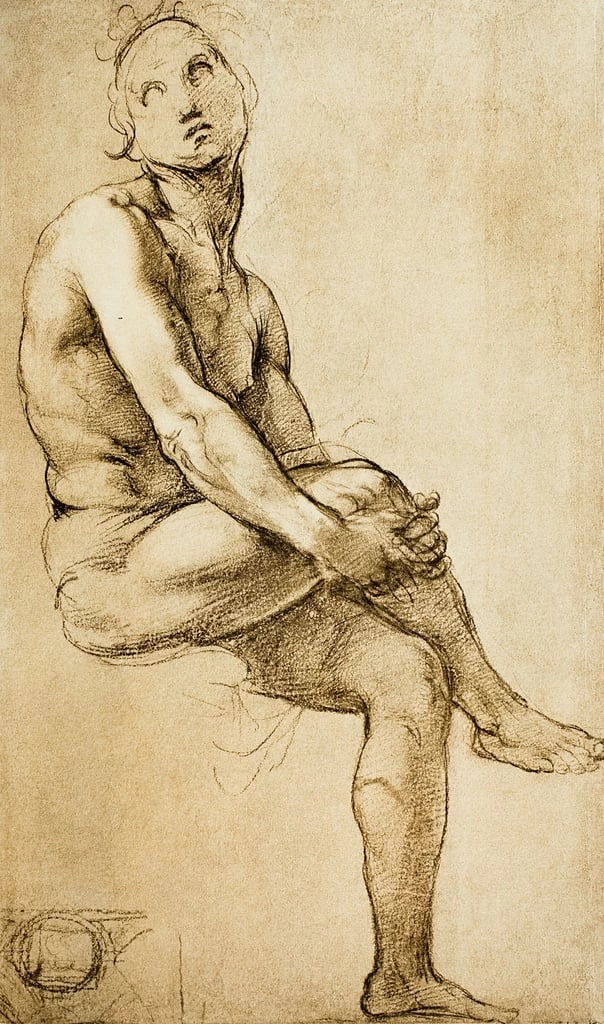 Sanzio - Studio di figura umana, Gabinetto dei Disegni e Stampe, Galleria Degli Uffizi, Firenze